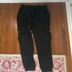 Satin cargo joggers